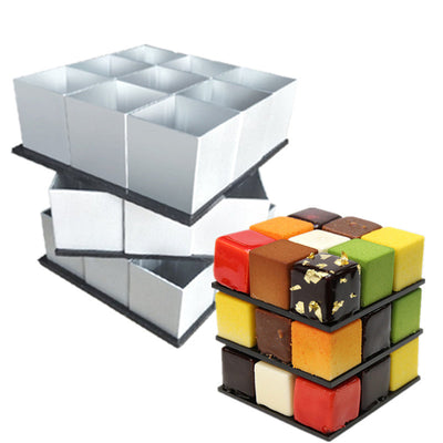 Silicone and plastic POP Rubik's Cube puzzle toy with colorful popping bubbles for sensory and stress relief